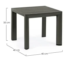 Clearance Bizzotto TAVOLINO IN ALLUMINIO ANTRACITE GK52 - CRUISE