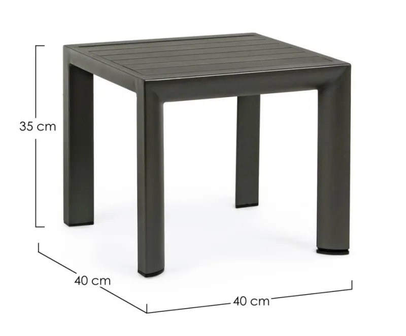 Clearance Bizzotto TAVOLINO IN ALLUMINIO ANTRACITE GK52 - CRUISE