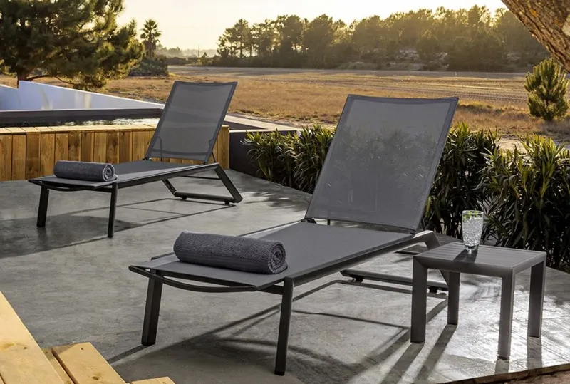 Clearance Bizzotto TAVOLINO IN ALLUMINIO ANTRACITE GK52 - CRUISE