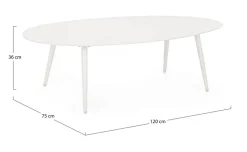 Discount Bizzotto TAVOLINO IN ALLUMINIO BIANCO YK11 - RIDLEY