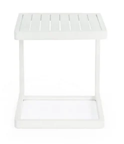 Outlet Bizzotto TAVOLINO IN ALLUMINIO BIANCO CX21 - KONNOR