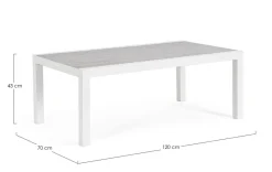 Clearance Bizzotto TAVOLINO IN ALLUMINIO BIANCO JX11 - KLEDI
