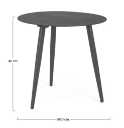 Bizzotto TAVOLINO IN ALLUMINIO D50 ANTRACITE YK13 - RIDLEY