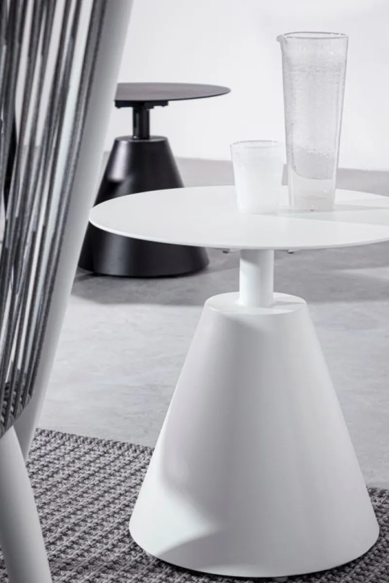 New Bizzotto TAVOLINO IN ALLUMINIO D50 BIANCO XK04- ALOHA