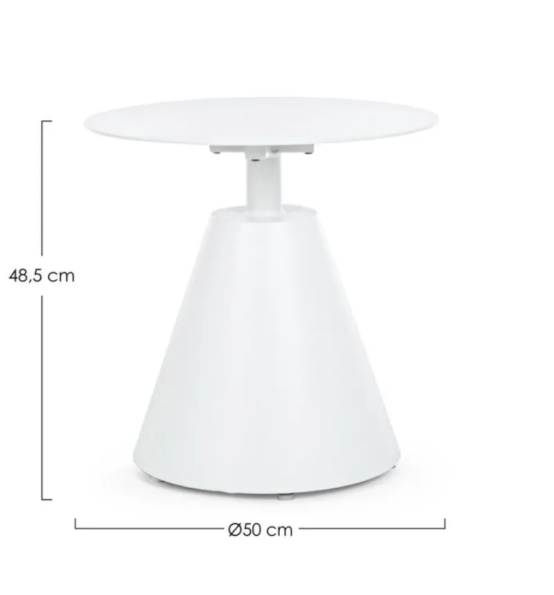 New Bizzotto TAVOLINO IN ALLUMINIO D50 BIANCO XK04- ALOHA