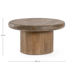 Outlet Bizzotto TAVOLINO IN LEGNO BROWN D75 - LOPEZ