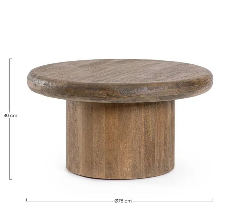 Outlet Bizzotto TAVOLINO IN LEGNO BROWN D75 - LOPEZ