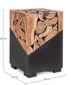 Outlet Bizzotto TAVOLINO IN LEGNO 40X40 - GRENADA