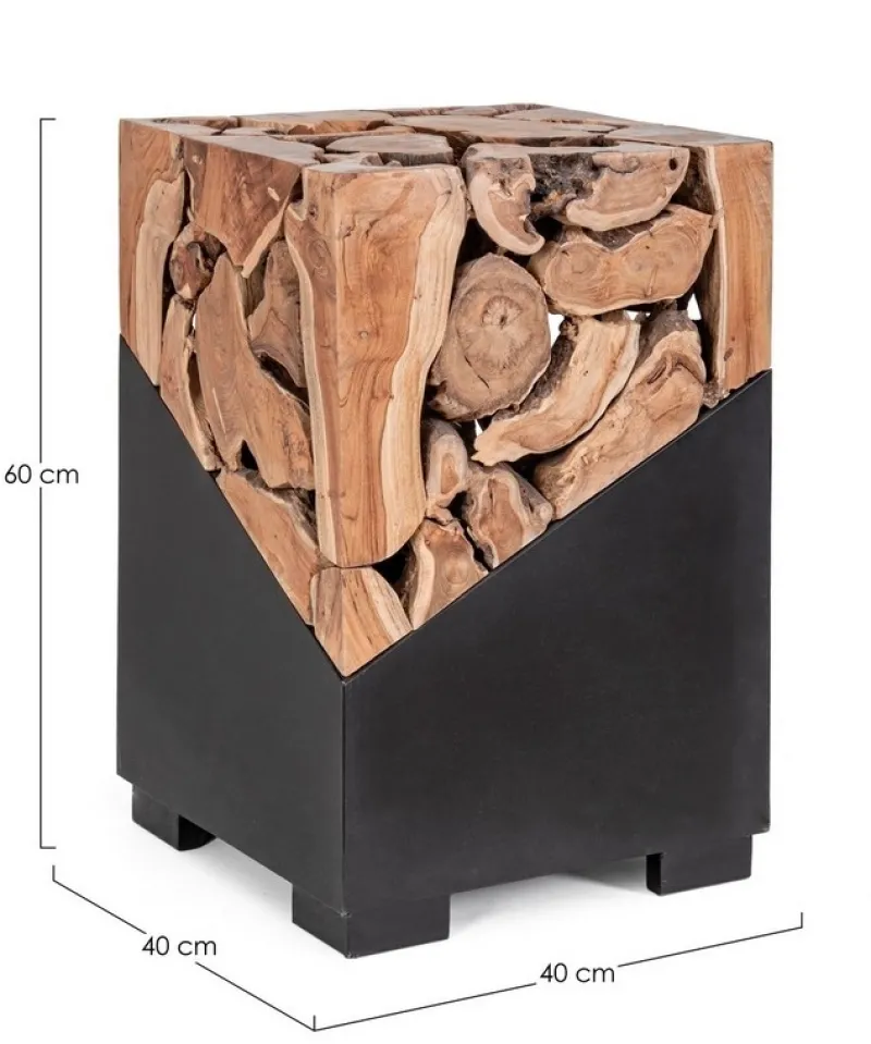 Outlet Bizzotto TAVOLINO IN LEGNO 40X40 - GRENADA