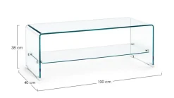 Sale Bizzotto TAVOLINO IN VETRO 100X40 - IRIDE