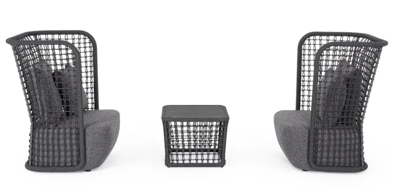 Outlet Bizzotto TAVOLINO KOLLAR 60X60 ANTRACITE