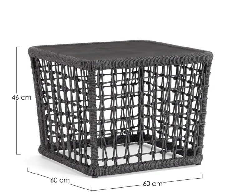 Outlet Bizzotto TAVOLINO KOLLAR 60X60 ANTRACITE