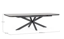 Sale Bizzotto TAVOLO ALL.PASCAL 200-260X100 ANTR JX55