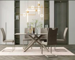 Discount Bizzotto TAVOLO CON PIANO IN CERAMICA TORTORA - SEAN