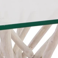 Discount Bizzotto TAVOLO FISSO CON RIPIANO IN VETRO - SAHEL