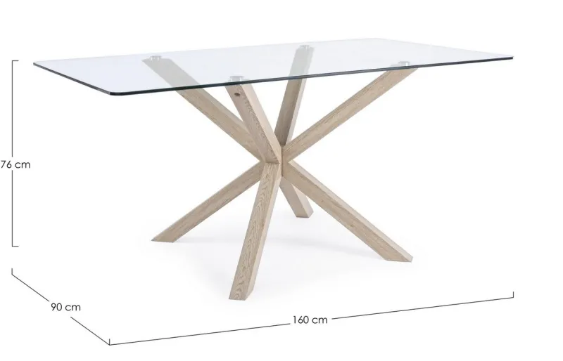 Online Bizzotto TAVOLO FISSO IN VETRO - MAY