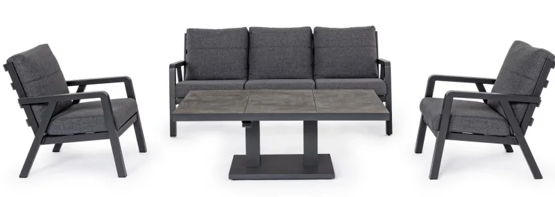 Discount Bizzotto TAVOLO IN ALLUMINIO ANTRACITE JX55 - TRUMAN