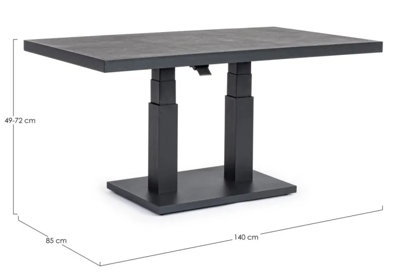 Discount Bizzotto TAVOLO IN ALLUMINIO ANTRACITE JX55 - TRUMAN