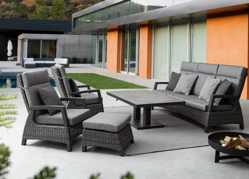 Discount Bizzotto TAVOLO IN ALLUMINIO ANTRACITE JX55 - TRUMAN