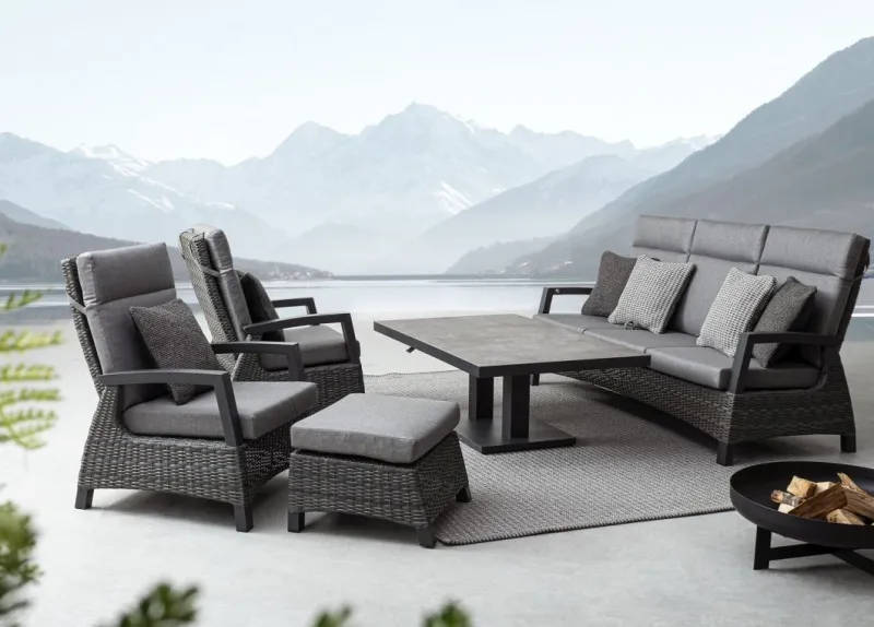 Discount Bizzotto TAVOLO IN ALLUMINIO ANTRACITE JX55 - TRUMAN