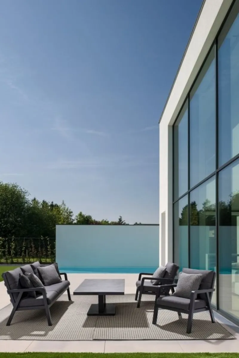 Discount Bizzotto TAVOLO IN ALLUMINIO ANTRACITE JX55 - TRUMAN