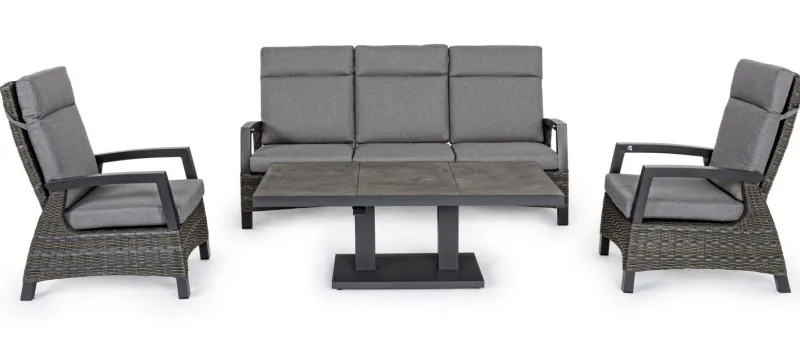 Discount Bizzotto TAVOLO IN ALLUMINIO ANTRACITE JX55 - TRUMAN