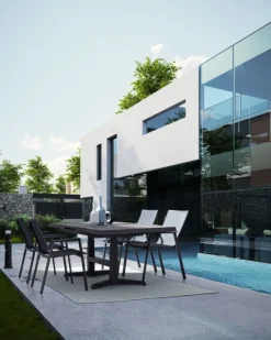 Online Bizzotto TAVOLO IN ALLUMINIO ANTRACITE JX55 - ROBERT