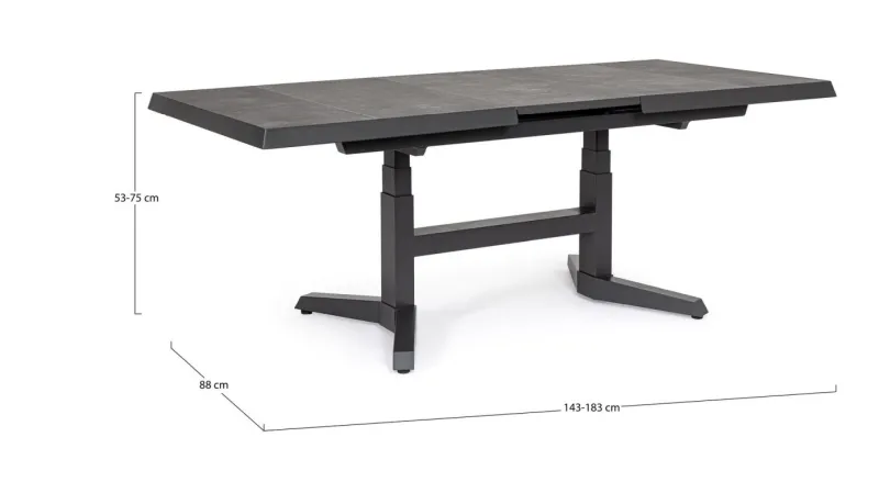 Online Bizzotto TAVOLO IN ALLUMINIO ANTRACITE JX55 - ROBERT