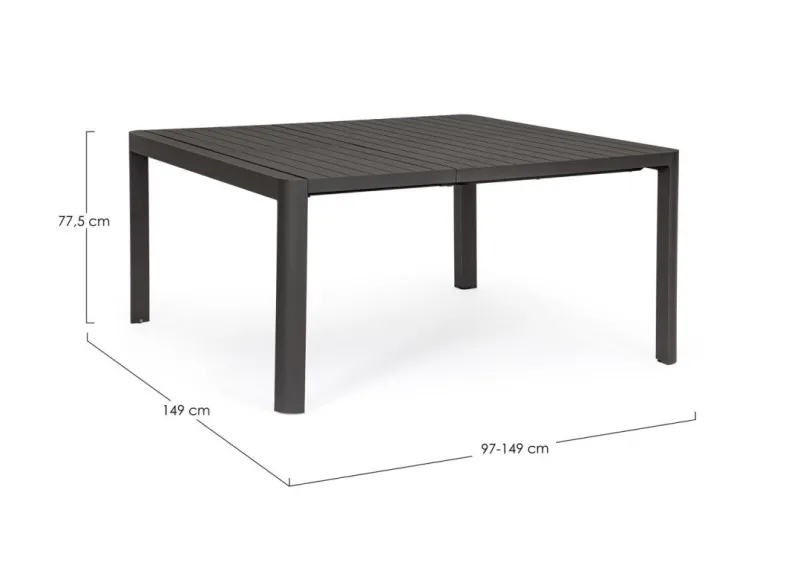 Online Bizzotto TAVOLO IN ALLUMINIO ANTRACITE CX23 - KIPLIN