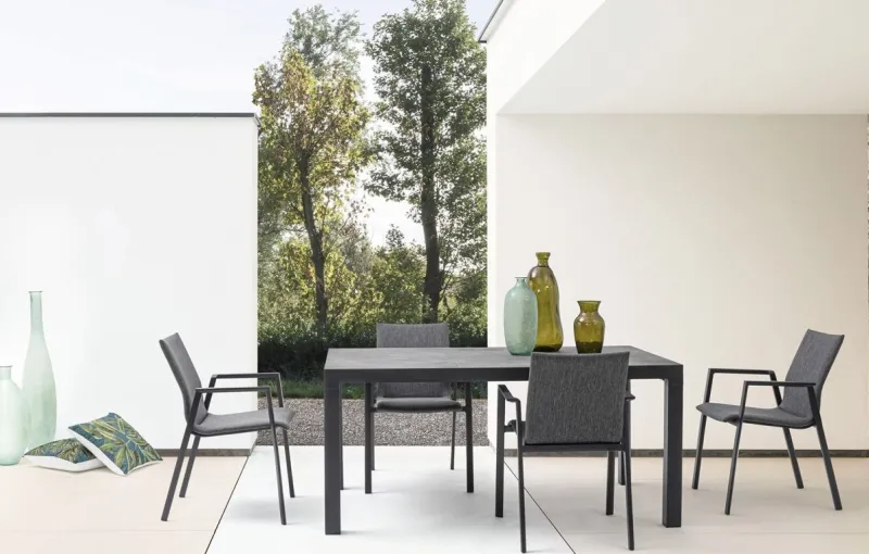 Clearance Bizzotto TAVOLO IN ALLUMINIO ANTRACITE JX55 - MASON