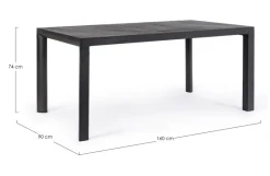 Clearance Bizzotto TAVOLO IN ALLUMINIO ANTRACITE JX55 - MASON