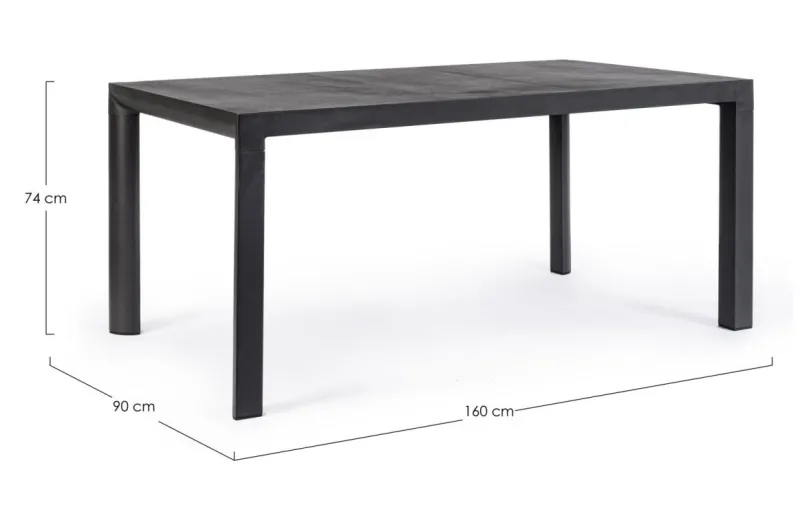 Clearance Bizzotto TAVOLO IN ALLUMINIO ANTRACITE JX55 - MASON