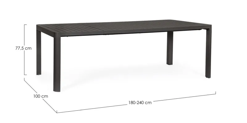 Discount Bizzotto TAVOLO IN ALLUMINIO ANTRACITE CX23 - KIPLIN