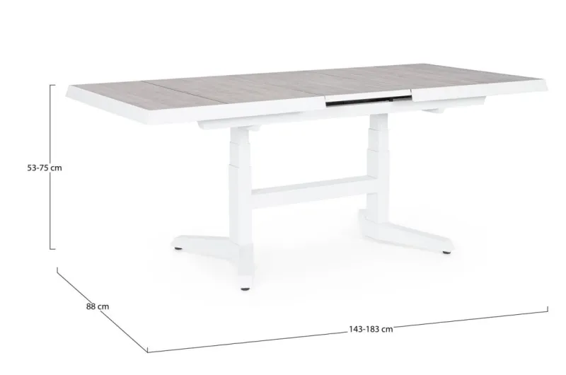 Bizzotto TAVOLO IN ALLUMINIO BIANCO JX11 - ROBERT