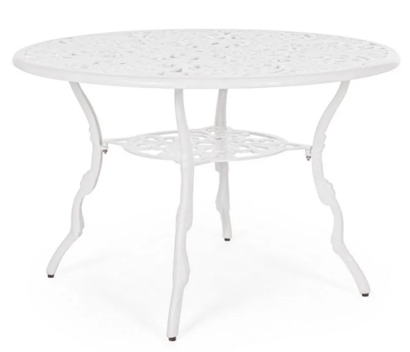 Outlet Bizzotto TAVOLO IN ALLUMINIO D110 BIANCO - VICTORIA