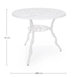 Hot Bizzotto TAVOLO IN ALLUMINIO D80 BIANCO - VICTORIA