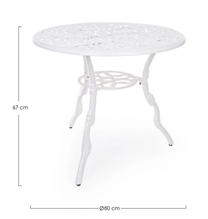 Hot Bizzotto TAVOLO IN ALLUMINIO D80 BIANCO - VICTORIA