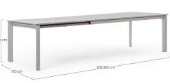 New Bizzotto TAVOLO IN ALLUMINIO 200/300X110 - KONNOR RASTIN