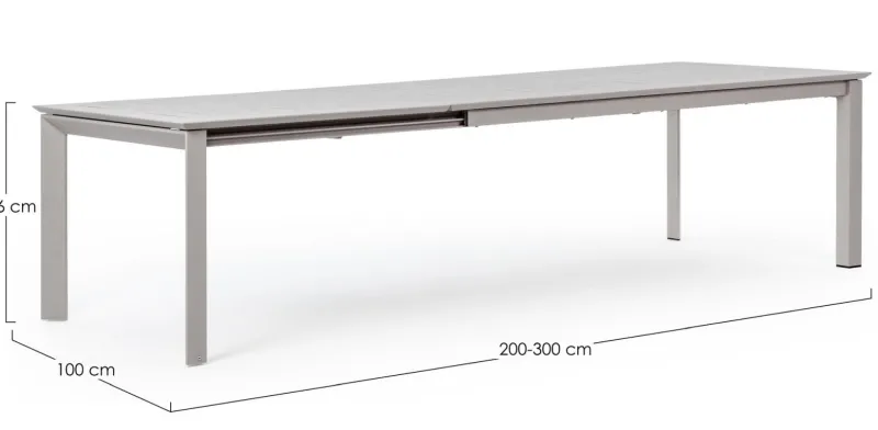 New Bizzotto TAVOLO IN ALLUMINIO 200/300X110 - KONNOR RASTIN