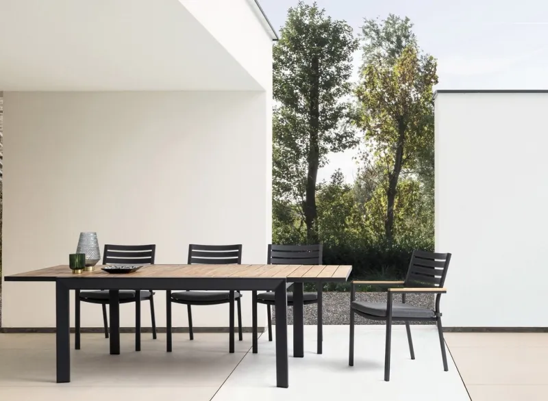 Hot Bizzotto TAVOLO IN ALLUMINIO 220-340X100 ANTRACITE YK13 - BELMAR