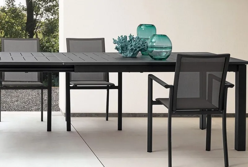 Best Bizzotto TAVOLO IN ALLUMINIO 160/240X100 ANTRACITE CX23 - KONNOR