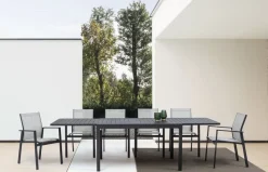 Clearance Bizzotto TAVOLO IN ALLUMINIO 135/270X90 ANTRACITE YK13 - PELAGIUS