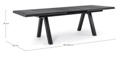 Clearance Bizzotto TAVOLO IN ALLUMINIO 205/265X103 ANTRACITE JX55 - KRION