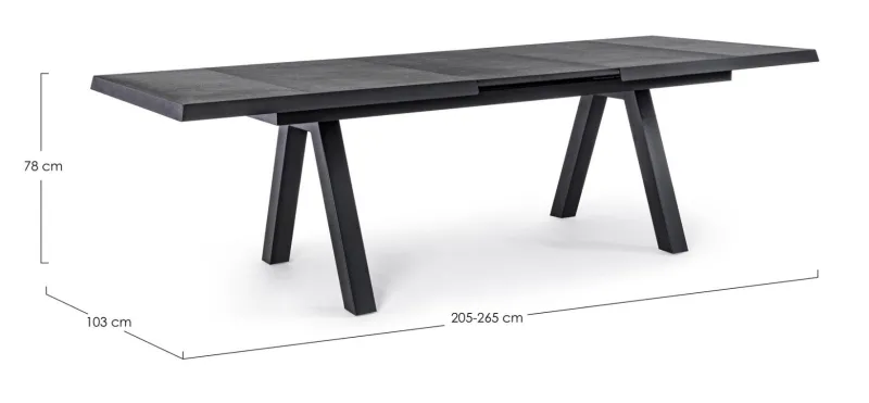 Clearance Bizzotto TAVOLO IN ALLUMINIO 205/265X103 ANTRACITE JX55 - KRION