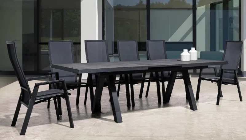 Clearance Bizzotto TAVOLO IN ALLUMINIO 205/265X103 ANTRACITE JX55 - KRION