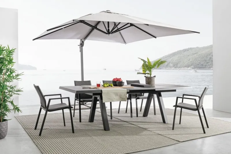 Clearance Bizzotto TAVOLO IN ALLUMINIO 205/265X103 ANTRACITE JX55 - KRION