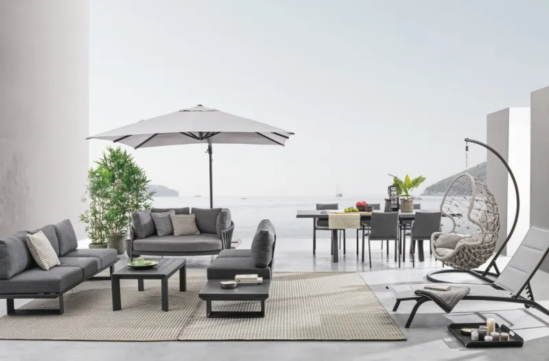 Clearance Bizzotto TAVOLO IN ALLUMINIO 205/265X103 ANTRACITE JX55 - KRION