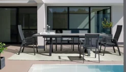 Clearance Bizzotto TAVOLO IN ALLUMINIO 205/265X103 ANTRACITE JX55 - KRION