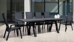 Clearance Bizzotto TAVOLO IN ALLUMINIO 205/265X103 ANTRACITE JX55 - KRION