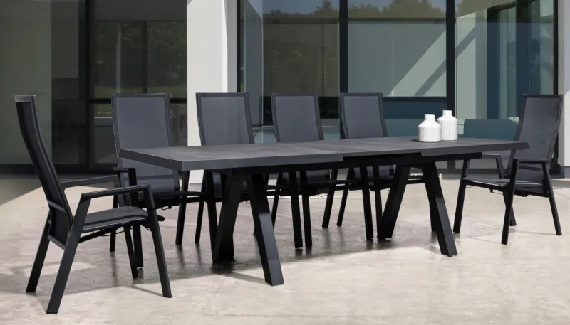 Clearance Bizzotto TAVOLO IN ALLUMINIO 205/265X103 ANTRACITE JX55 - KRION